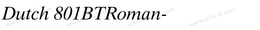 Dutch 801BTRoman字体转换